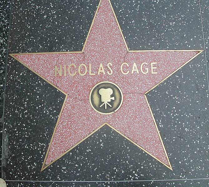 Nicolas Cage Walk of Fame
Witchblue, Public domain, via Wikimedia Commons