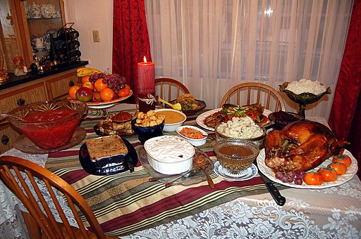 Our (Almost Traditional) Thanksgiving Dinner
Ms Jones from California, USA, CC BY 2.0, via Wikimedia Commons