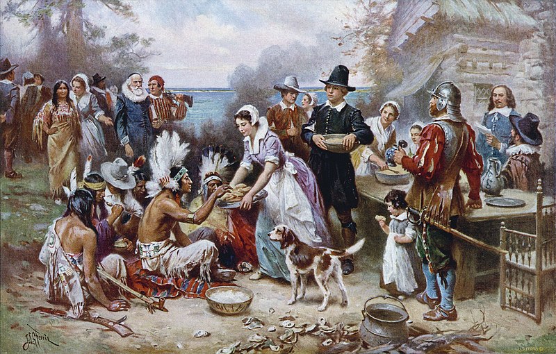 The First Thanksgiving 1621
Jean Leon Gerome Ferris, Public domain, via Wikimedia Commons